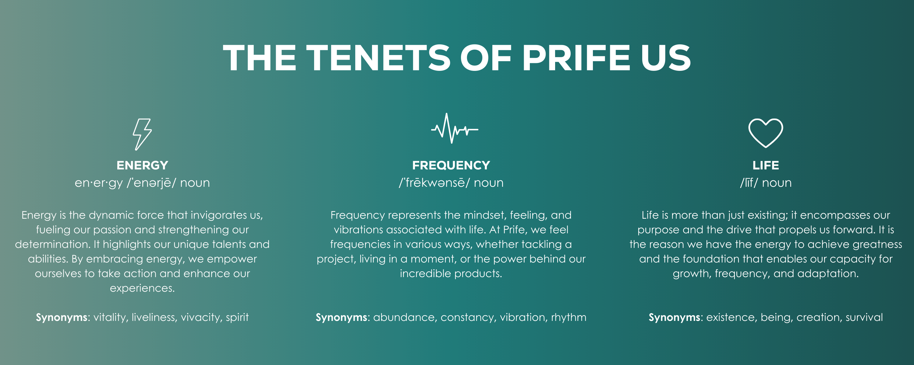 Prife Tenets